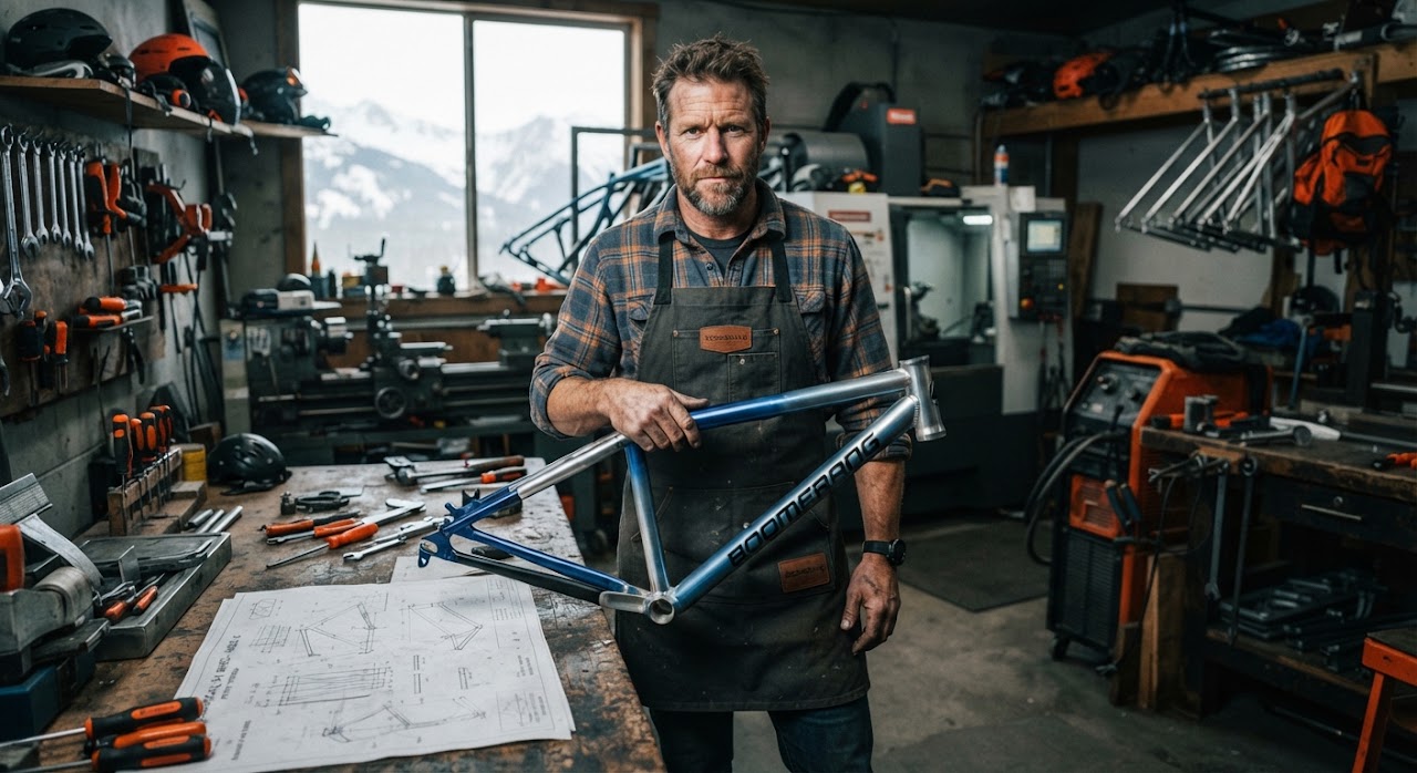 Boomerang founder in the workshop